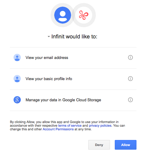 Google Cloud Platform OAuth permissions